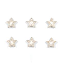 Click here to see Adams&Co 45169 45169 2x2x.25 wood shapes set of six (STARS) natural, white 