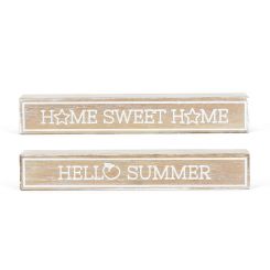Click here to see Adams&Co 45160 45160 6x1x1 reversible wood brick (SUMMER/HOME) natural, white Peaches, Cream & The American Dream Collection