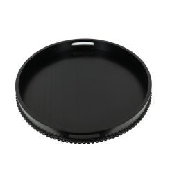 Click here to see Adams&Co 11918 11918 24x24x2.5 wood round tray, black Ukiyo Collection