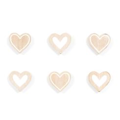 Click here to see Adams&Co 15827 15827 2x2x.25 wood shapes set of six (HEARTS) natural, white Letterboard Collection