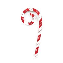 Click here to see Adams&Co 71296 71296 3x8x.5 wood candy cane, red, white  