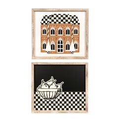 Click here to see Adams&Co 71276 71276 19x17x1.5 reversible wood frame sign (HOUSE/FRUITS) multicolor Checking It Twice Collection