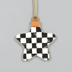 Click here to see Adams&Co 71257 71257 4x4x.5 wood ornament (STAR) white, black 