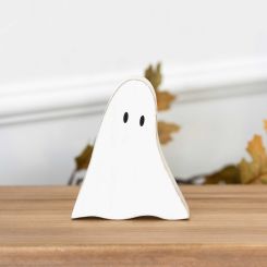 Click here to see Adams&Co 50514 50514 4x5x1 chunky wood shape (GHOST) white, black  Spooky Harvest Collection