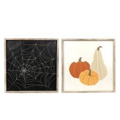 Click here to see Adams&Co 50506 50506 24x24x1.5 reversible wood frame sign (WEB/GOURD) multicolor 