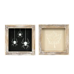 Click here to see Adams&Co 50503 50503 5x5x1.5 reversible wood frame sign (SPIDER/LEAF) multicolor 