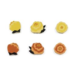 Click here to see Adams&Co 55297 55297 3x2x.25 wood shape s/6 (MARIGOLDS) multicolor  Bad to the Bone collection