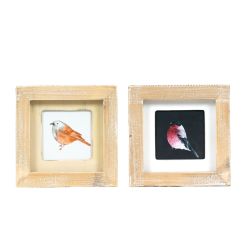 Click here to see Adams&Co 60281 60281 5x5x1.5 reversible wood frame sign (BIRD) multicolor Holiday Flora & Fauna Collection