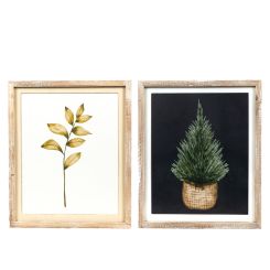 Click here to see Adams&Co 60278 60278 16x19x1.5 reversible wood frame sign (PINETREE/LEAVES) multicolor Holiday Flora & Fauna Collection