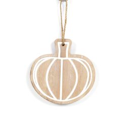 Click here to see Adams&Co 50488 50488 4x4x.25 wood ornament (PUMPKIN) natural, white 