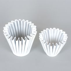 Click here to see Adams&Co 11973 11973 6x5x6, 5x4x5 iron nested curve votive s/2 (LARGE/SMALL) white  Sundara Collection