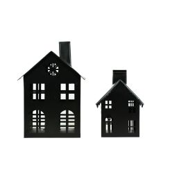 Click here to see Adams&Co 11975 11975 8x10x7, 5x7x4.5 iron nested bird houses s/2 (LARGE/SMALL) black  Sundara Collection