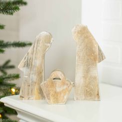 Click here to see Adams&Co 71329 71329 4x8x1.5 mango cutout s/3 (NATIVITY) natural, white  Sundara Collection