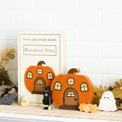 Click here to see Adams 50522 50522 8x12x2.5 wood storybook 7 pc (HALLOWEEN TOWN) multicolor  Woodland Story Books Collection