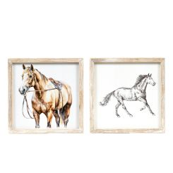 Click here to see Adams&Co 12048 12048 10x10x1.5 reversible wood frame sign (HORSE) multicolor  Giddy Up Collection