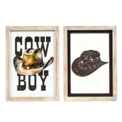 Click here to see Adams&Co 12046 12046 10x14x1.5 reversible wood frame sign (COWBOY) multicolor  Giddy Up Collection