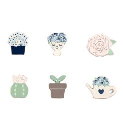 Click here to see Adams&Co 12072 12072 2x2x.35 wood shapes s/6  (FLOWERS) multicolor  Scallop Collection