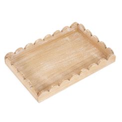 Click here to see Adams&Co 12071 12071 13x9x2 wood scallop tray, natural  Scallop Collection