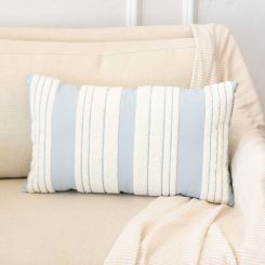 Click here to see Adams&Co 12070 12070 19x11 pillow (STRIPES) white, blue  Scalloped Collection