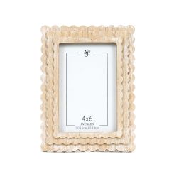 Click here to see Adams&Co 12063 12063 6x8x1 wood scallop photo frame (4x6) natural  Scalloped Collection