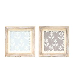 Click here to see Adams&Co 12057 12057 7x7x1.5 reversible wood frame sign (FLOWERS) multicolor  Scallop Collection