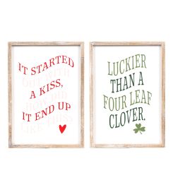 Click here to see Adams&Co 20136 20136 12x16x1.5 reversible wood frame sign (KISS/CLOVER) multicolor  Lucky In Love Vol. 3