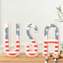 Click here to see Adams&Co 45184 45184 11x8x1 chunky wood shape (USA) multicolor  AMERICAN SUMMER COLLECTION