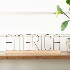 Click here to see Adams&Co 45183 45183 16x5x2 wood table sitter (AMERICA) black, natural  AMERICAN SUMMER COLLECTION