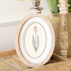 Click here to see Adams&Co 35012 35012 6x8x1.5 oval wood frame sign (TULIP) multicolor  BUNNIES & BLOOMS COLLECTION