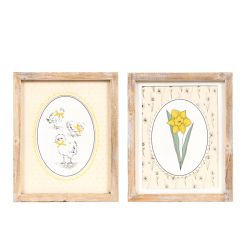 Click here to see Adams&Co 35010 35010 10x12x1.5 reversible wood frame sign (DAFFODIL/CHICKS) multicolor  BUNNIES & BLOOMS COLLECTION