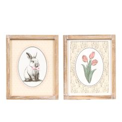 Click here to see Adams&Co 35009 35009 10x12x1.5 reversible wood frame sign (TULIP/BUNNY) multicolor  BUNNIES & BLOOMS COLLECTION