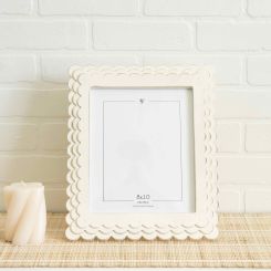 Click here to see Adams&Co 12092 12092 11x13x1 wood scallop photo frame (8x10) white  Scallop Collection