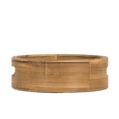 Click here to see Adams&Co 15850 15850 10x10x3 round wood mirror tray, natural  NEUTRAL MOD COLLECTION