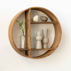 Click here to see Adams&Co 15847 15847 24x24x8 round wood shelf, natural  NEUTRAL MOD COLLECTION