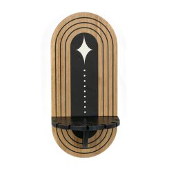 Click here to see Adams&Co 15845 15845 6x13x5 wood sconce shelf, natural, black  NEUTRAL MOD COLLECTION