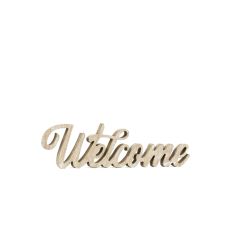 Click here to see Adams&Co 12609 12609 13x4x1 wood cutout (WELCOME) natural  Scripty Sign Collection