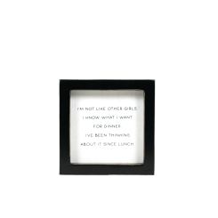 Click here to see Adams&Co 12421 12421 5x5x1.5 wood frame sign (DINNER) white, black  Scripty Sign Collection