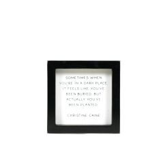 Click here to see Adams&Co 12414 12414 5x5x1.5 wood frame sign (DARK PLACE) white, black  Scripty Sign Collection