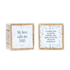 Click here to see Adams&Co 12614 12614 3x3x1.5 reversible wood frame sign (ANYTHING/DAD) multicolor  Mother's Day Collection