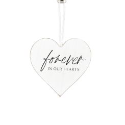 Click here to see Adams&Co 12644 12644 5x5x.5 heart wood ornament (FOREVER IN OUR HEARTS) white, black  Remember When