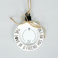 Click here to see Adams&Co 15862 15862 4x5x.5 wood photo frame ornament (FRIEND) white, black  Fur Babies Collection