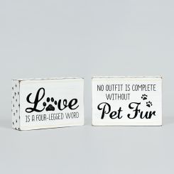 Click here to see Adams&Co 15856 15856 5x4x1.5 reversible wood frame sign (LOVE/FUR) white, black, tan  Fur Babies Collection