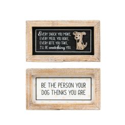 Click here to see Adams&Co 15854 15854 7x4x1.5 reversible wood frame sign (SNACK/DOG) multicolor  Fur Babies Collection