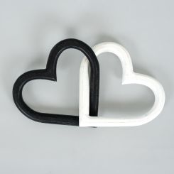 Click here to see Adams&Co 15897 15897 9x5x1.25 wood chunky chain (HEARTS) black, white  YOU & ME COLLECTION