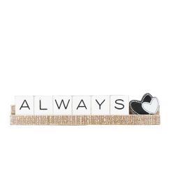 Click here to see Adams&Co 15889 15889 12x2x1 wood ledgie kit (ALWAYS) white, black  YOU & ME COLLECTION