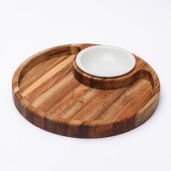 Click here to see Adams&Co 12676 12676 12x12x1.25 teak snack tray (HALDEN) brown  Teak Wood Collection