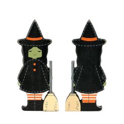 Click here to see Adams&Co 50532 50532 3x7x1 chunky wood shape (WITCH) multicolor  Spookable Collection