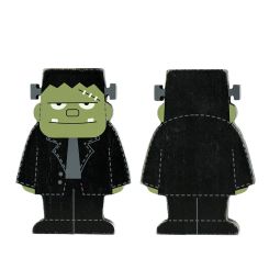 Click here to see Adams&Co 50529 50529 4x6x1 chunky wood shape (FRANKENSTEIN) multicolor  Spookable Collection