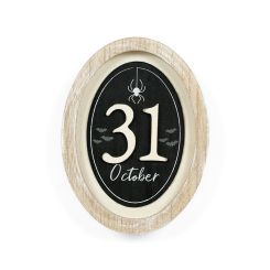 Click here to see Adams&Co 50528 50528 6x8x1.5 wood frame sign (OCTOBER) black, white  Spookable Collection