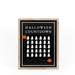 Click here to see Adams&Co 60293 60293 16x20x1.5 rvs wood frame sign (COUNTDOWN/LEAVES) multicolor  Spookable Collection